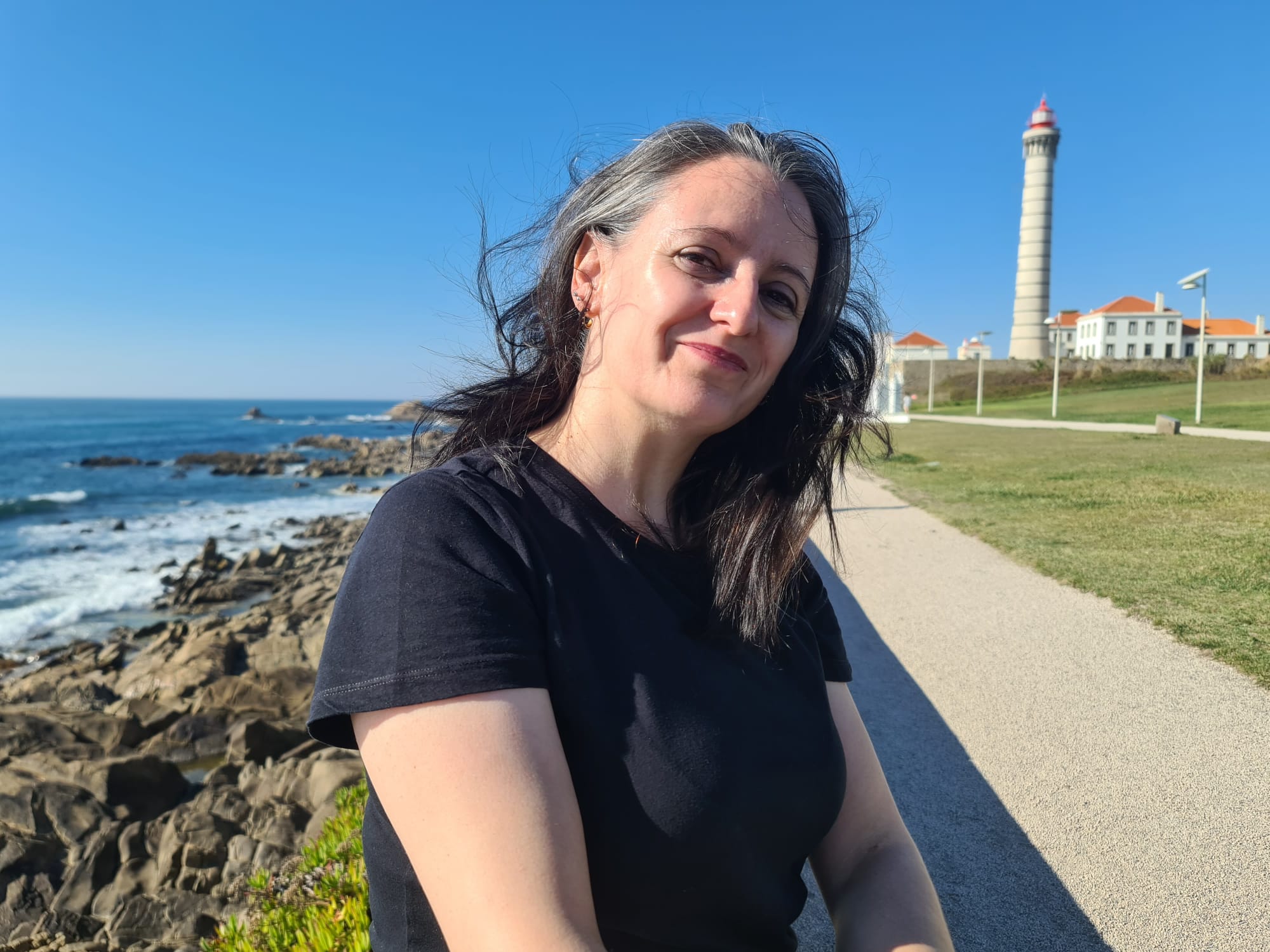 Ana Duarte by the coast in Portugal